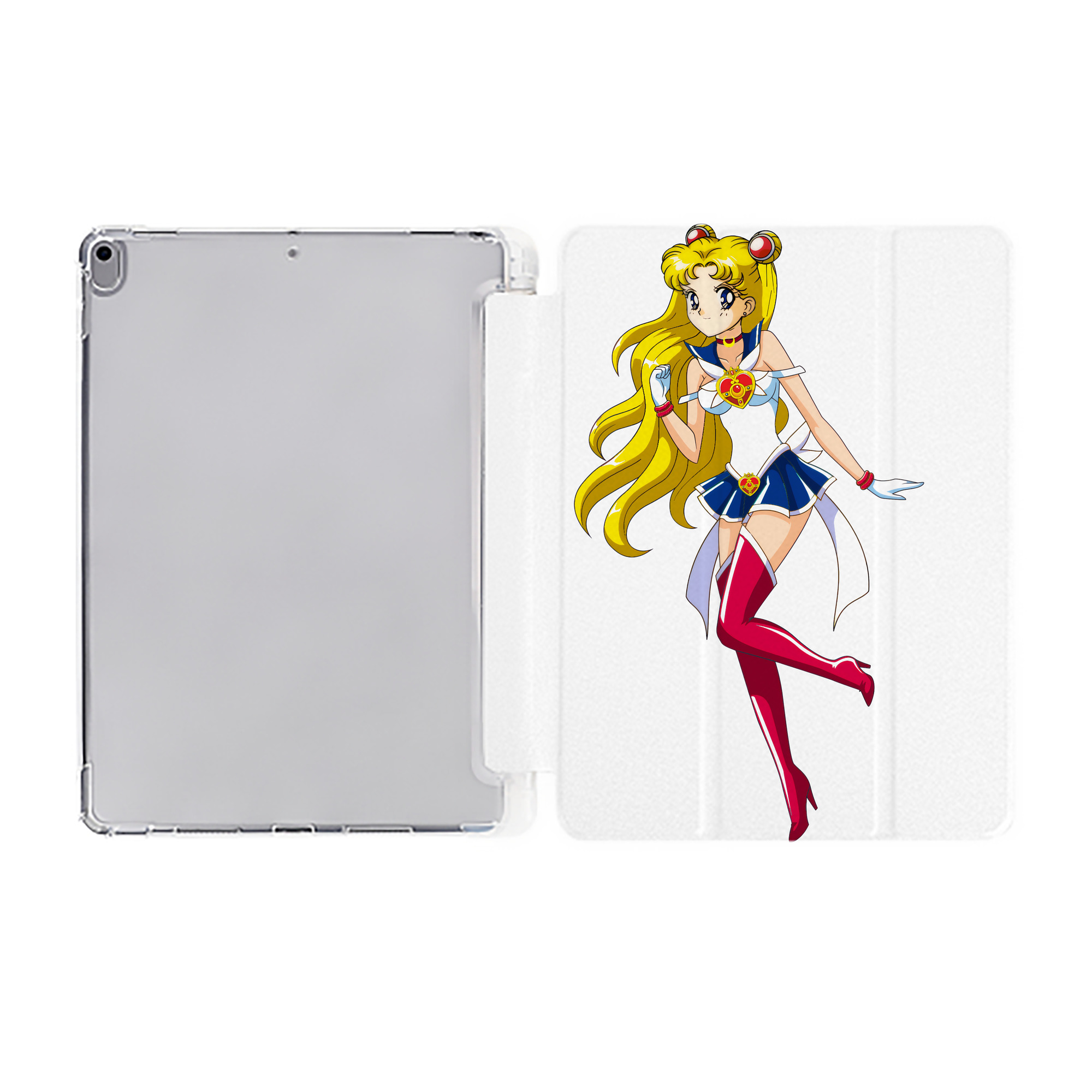 （画像用） 美少女戦士セーラームーン 月野 うさぎ つきの うさぎ Sailor Moon Tsukino Usagi IPad ケース ペン収納付き 三つ折りスタンド PUレザー×シリコン 対応機種9.5/10.5/10.9インチ